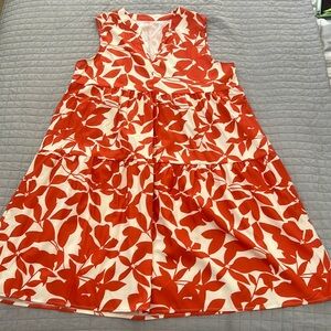 Sleeveless Orange and white floral dress